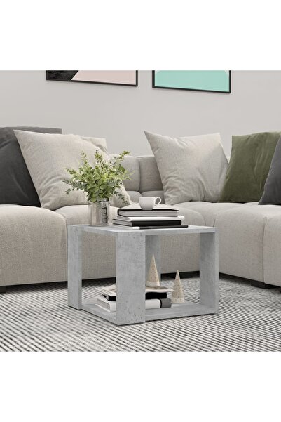 Concept Τραπεζάκι σαλονιού, γκρι σκυροδέματος, 40x40x30 εκ., σύνθετο ξύλο