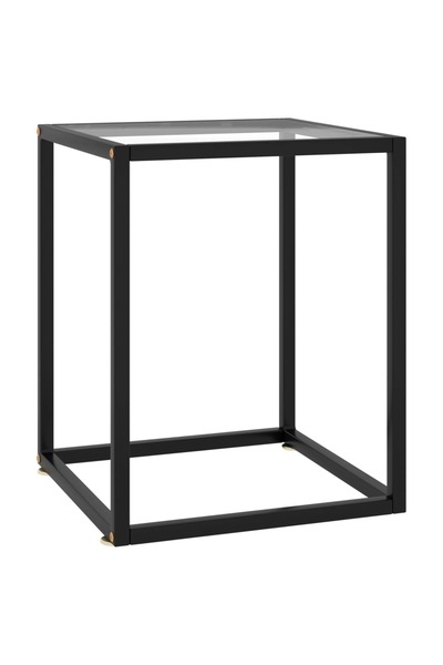 Concept Masă de cafea, neagră cu sticlă securizată, 40x40x50 cm