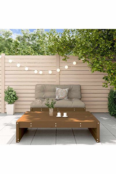 Concept Σετ επίπλων κήπου με μαξιλάρια, 2 τεμάχια, μελί καφέ, μασίφ ξύλο