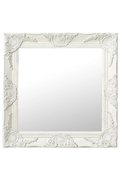 Concept Καθρέφτης τοίχου σε μπαρόκ στιλ, λευκός, 50 x 50 εκ.