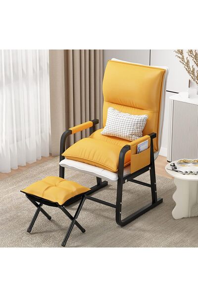 Arabest Lazy Chair, Armchair with Footrest, for Office Nursery, Living Room a...