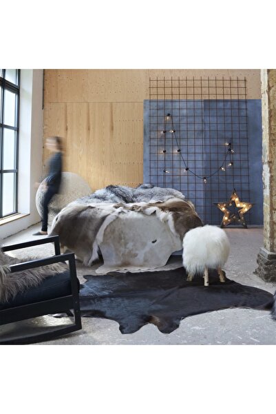 Concept Covor din piele de vacă naturală, negru, 150 x 170 cm