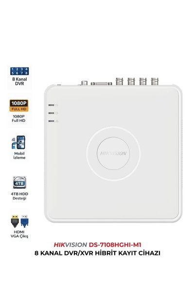 Hikvision DS-7108HGHI-M1 8 Kanal DVR İnsan Araç Sınıflandırma Destekli