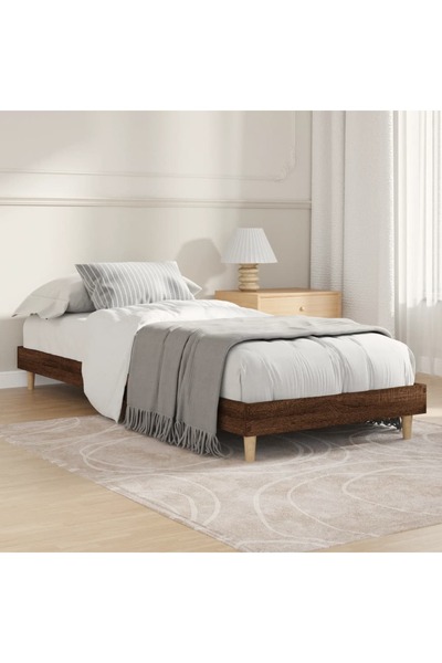 Concept Σκελετός κρεβατιού, καφέ δρυς, 75x190 εκ., επεξεργασμένο ξύλο