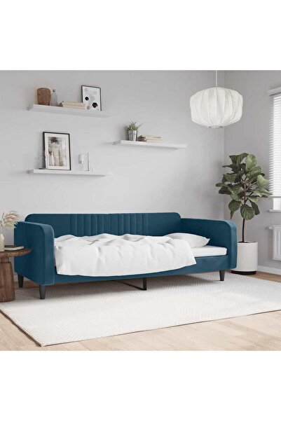 Concept Pat de zi, albastru, 90x200 cm, catifea