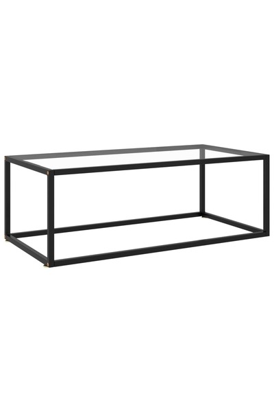 Concept Masă de cafea, neagră cu sticlă securizată, 100x50x35 cm