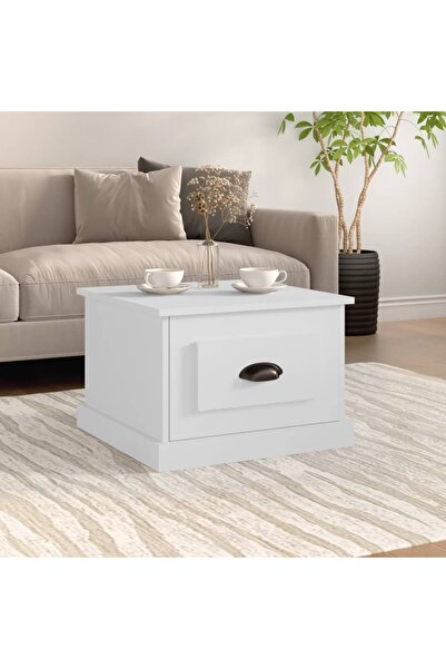 Concept Masă de cafea, albă, 50x50x35 cm, lemn compozit