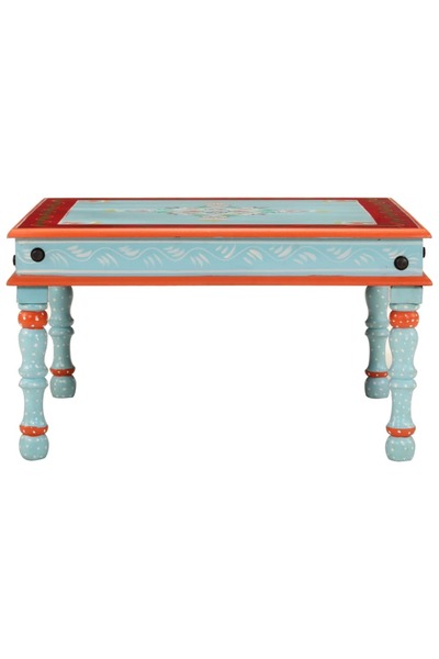 Concept Χειροποίητο τραπεζάκι σαλονιού, μπλε, μασίφ ξύλο μάνγκο