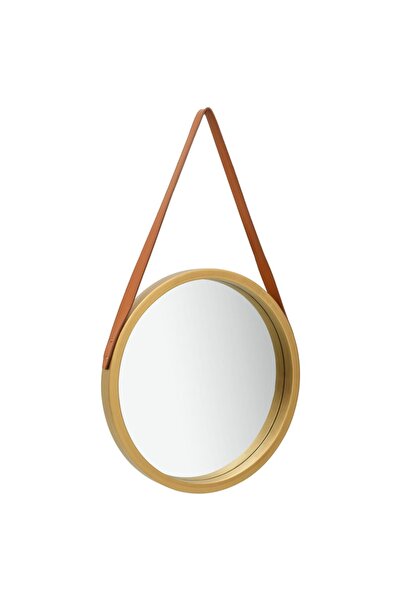 Concept Oglindă de perete cu o curea, 40 cm, auriu