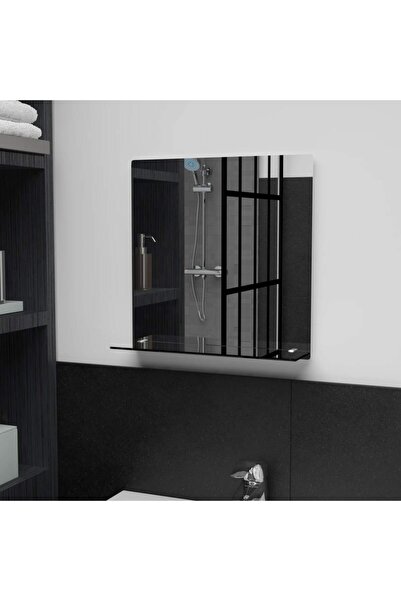 Concept Oglindă de perete cu raft, 40 x 40 cm, sticlă securizată