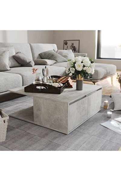 Concept Τραπεζάκι σαλονιού, γκρι, 80x80x31 εκ., μοριοσανίδα