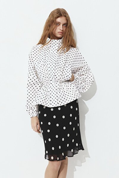 Pull & Bear Dik yaka puantiyeli ceket