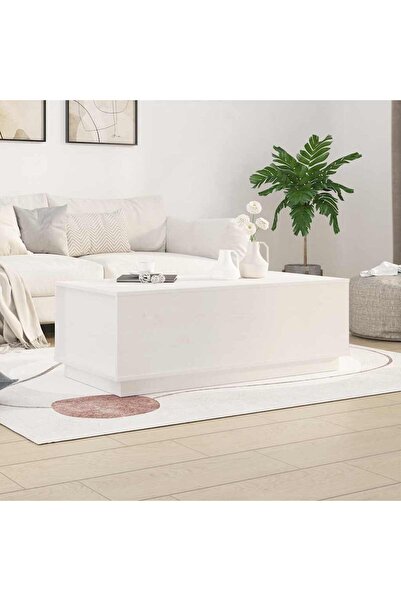 Concept Masă de cafea, albă, 100x50x35 cm, lemn masiv de pin