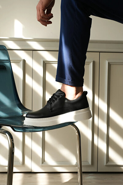 Zerenyus ZRK-X16 Premium Μαύρα και Λευκά Καθημερινά Ανδρικά Κλασικά Casual Πα...