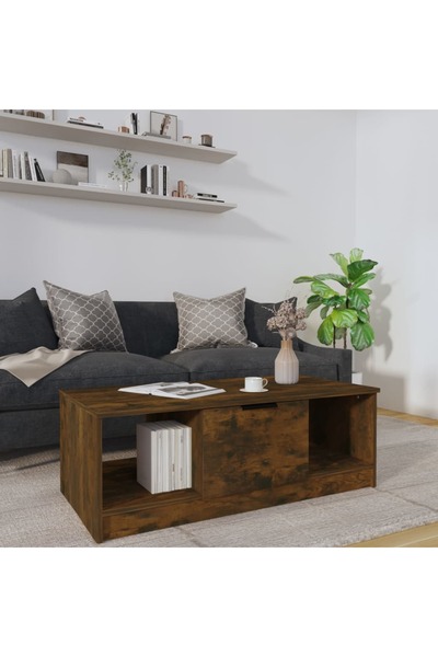 Concept Τραπεζάκι σαλονιού, καπνιστή δρυς, 102x50x36 εκ., επεξεργασμένο ξύλο