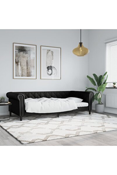 Concept Σκελετός κρεβατιού, μαύρο, 90x200 cm, οικολογικό Δερμάτινο