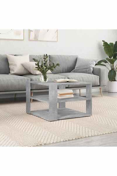 Concept Masă de cafea, gri beton, 59,5x59,5x40 cm, lemn compozit