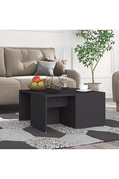Concept Τραπεζάκια σαλονιού, 4 τεμ., γκρι, 33x33x33 εκ., μοριοσανίδα