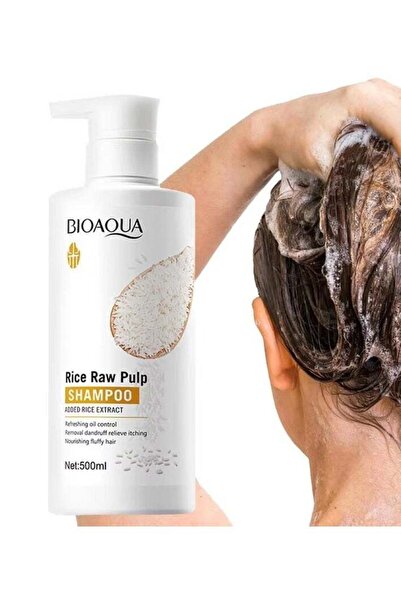 Bioaqua Rice water shampoo voluminous hair shampoo for washing brittle and dr...