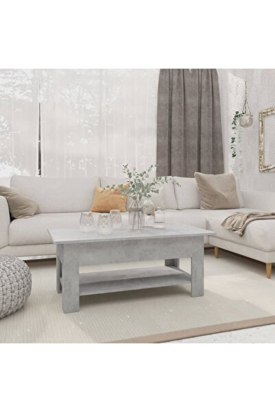 Concept Τραπεζάκι σαλονιού, γκρι σκυροδέματος, 102x55x42 εκ., μοριοσανίδα