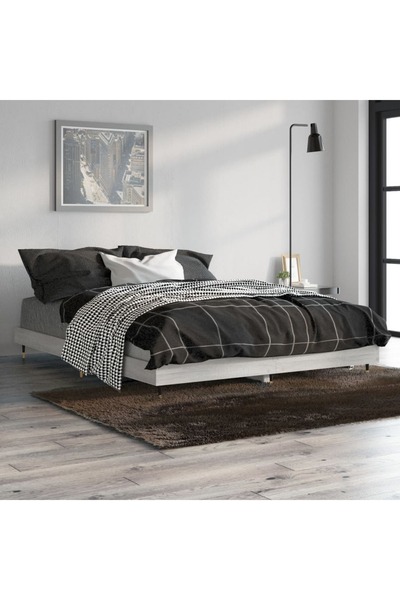 Concept Σκελετός κρεβατιού, γκρι Sonoma, 135x190 cm, επεξεργασμένο ξύλο