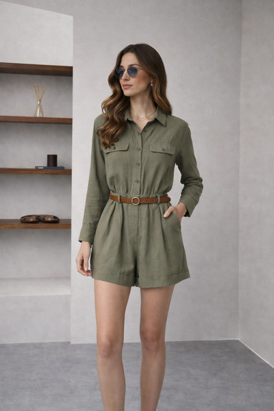 AYZEY Belt Detailed Dress with Shorts