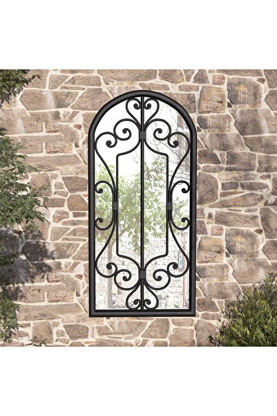 Concept Καθρέφτης κήπου, μαύρος, 100x45 cm, σίδερο, εξωτερική χρήση