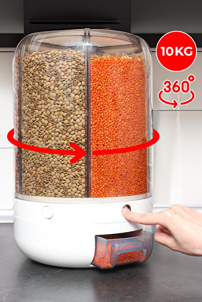 St Morritz 10 Kg Kapasiteli Dönen Gıda ve Bakliyat Organizeri, Baharat Kaşığı...