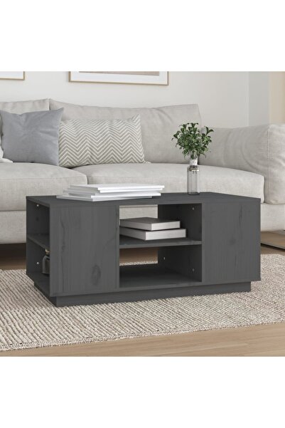 Concept Masă de cafea, gri, 90x49x40,5 cm, lemn masiv de pin