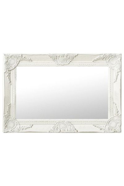 Concept Καθρέφτης τοίχου σε μπαρόκ στιλ, λευκός, 60 x 40 εκ.