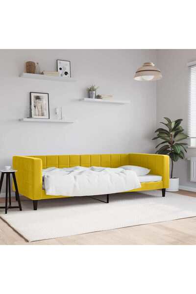 Concept Pat de zi, galben, 90x200 cm, catifea