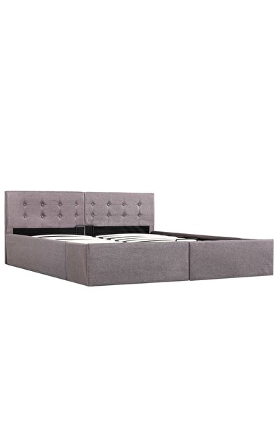 Concept Cadru de pat hidraulic cu somieră cu lamele, gri taupe, 160 x 200 cm,...