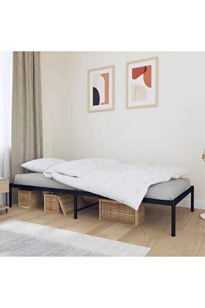 Concept Μεταλλικό πλαίσιο κρεβατιού, μαύρο, 90x200 εκ.