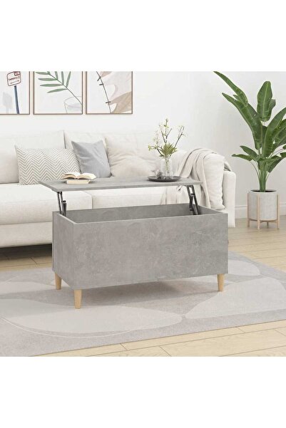 Concept Τραπεζάκι σαλονιού, γκρι σκυροδέματος, 90x44,5x45 εκ., σύνθετο ξύλο