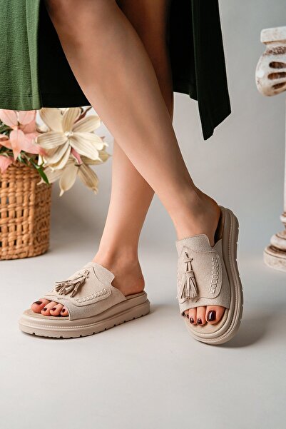 BAHRİNA Women's Tassel Slippers