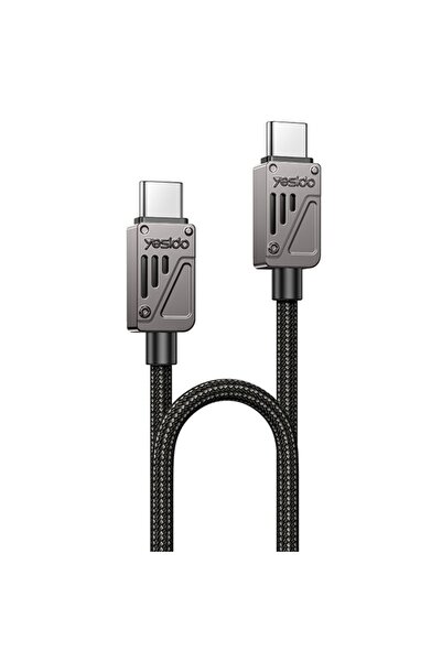 Yesido Data Cable, Type-C to Type-C, PD 60W, 480Mbps, 1.2m, Zinc Alloy, Black