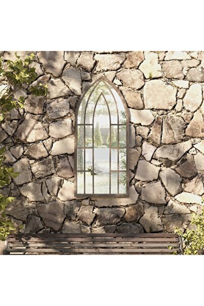 Concept Καθρέφτης κήπου, άμμος, 100x45 cm, σίδερο για εξωτερική χρήση