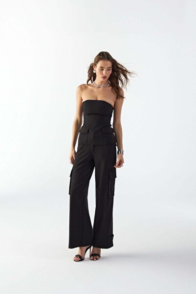 NOK İSTANBUL Iconic Star Cargo Pants Black