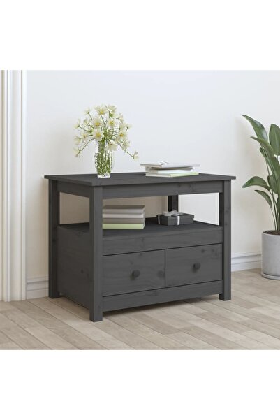 Concept Masă de cafea, gri, 71x49x55 cm, lemn masiv de pin