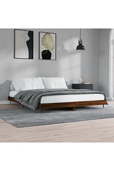Concept Cadru de pat, stejar maro, 120x200 cm, lemn prelucrat