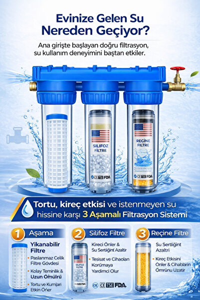 Aquatime Bina Girişi 10" Filtrasyon Sistemi | Ana Giriş Su Filtresi | Klor Ve...