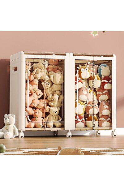 Arabest Clear Plastic Storage Box Set with Wheels, Organizer Cube Bins, Stack...