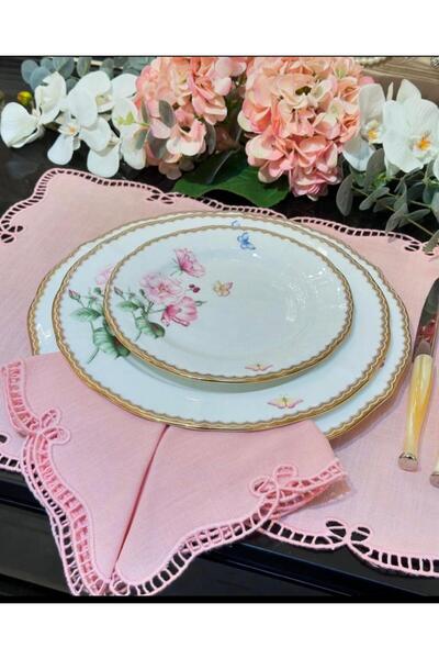 İNCİ ÇEYİZ 1 Piece of First Quality Embroidered a Placemat Supla with Holes o...