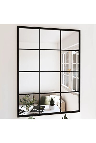 Concept Καθρέφτης τοίχου, μαύρος, 80 x 60 εκ., μεταλλικός