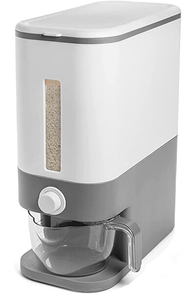 Arabest Rice dispenser, automatic grain container storage with lid and measur...