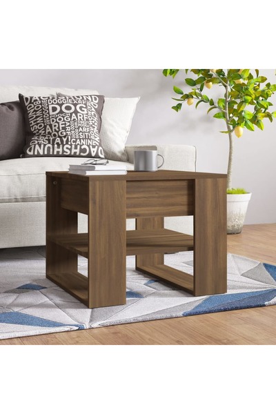 Concept Τραπεζάκι σαλονιού, καφέ δρυς, 55,5x55x45 εκ., επεξεργασμένο ξύλο