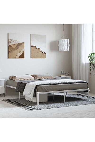 Concept Σκελετός κρεβατιού, λευκό, 208x158x31 cm, ατσάλι