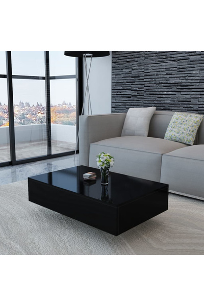 Concept Γυαλιστερό τραπεζάκι σαλονιού, μαύρο