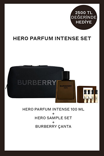 BURBERRY Hero Parfum Intense 100 ml Erkek Parfüm + Hero Erkek Sample Set + Er...