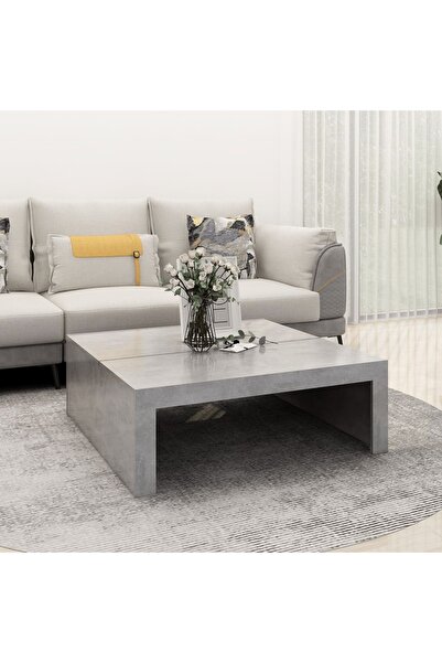 Concept Τραπεζάκι σαλονιού, γκρι σκυροδέματος, 100x100x35 cm, μοριοσανίδα